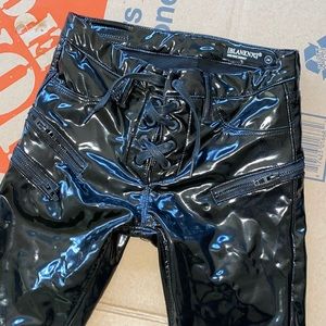Blank NYC vinyl mid rise skinny PVC pants 24 xs